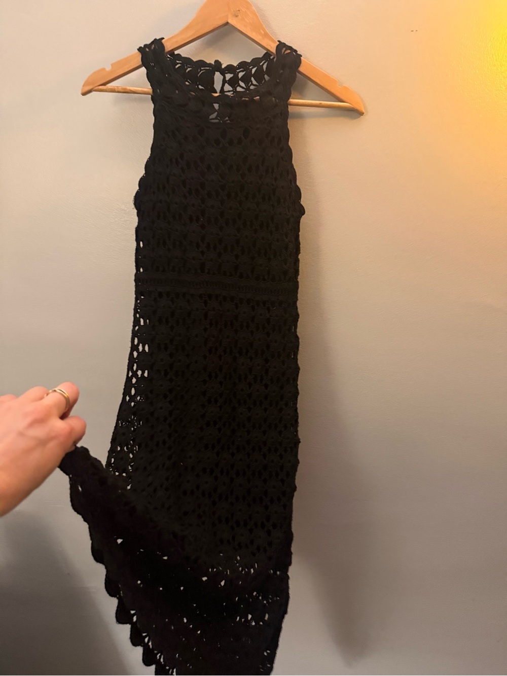 Crochet Halter Long Midi Sleeveless Dress with Slip
